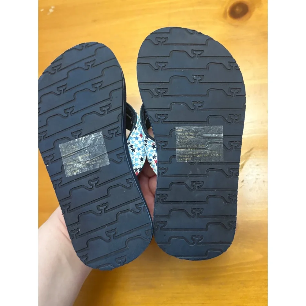 Vineyard Vines Boys Navy‎ Blue Star Print Flip Flop Sandals Size 13